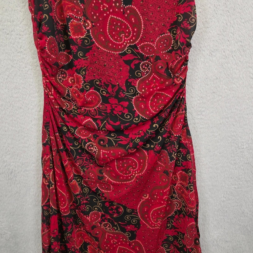 Y2K Vintage Rampage Dress Women M Red Black Asymmetrical Whimsigoth Fairy Floral - Picture 14 of 16